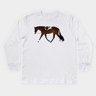 Bay Hunter Horse - Equine Rampaige Kids Long Sleeve T-Shirt